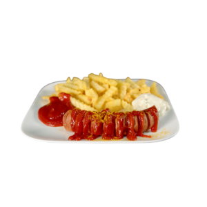 Currywurst mit Pommes